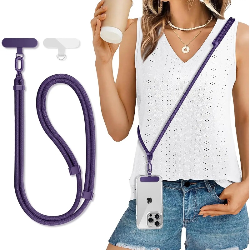 Phone Bag Crossbody - Universell Verstellbares Handy-Umhängeband Halskette mit Clip