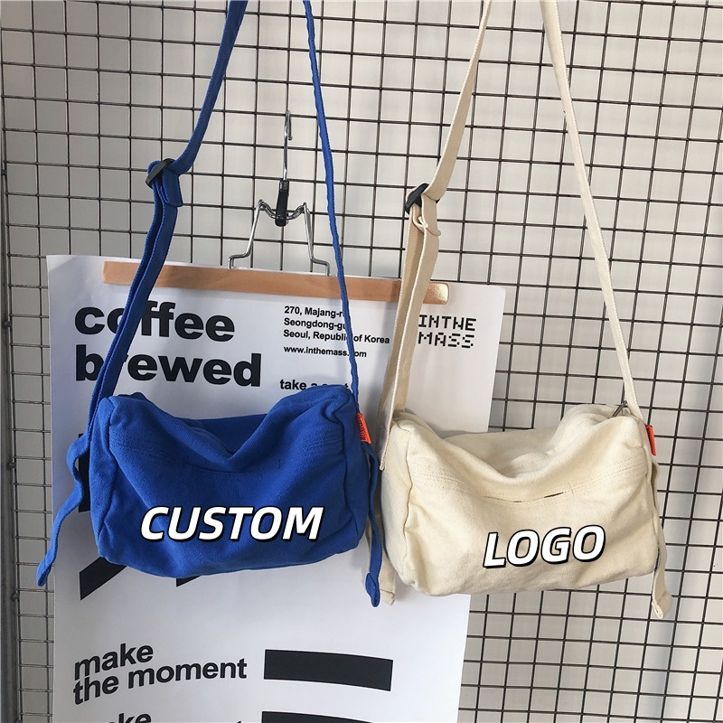 Women Bags Logo - Personalisierte Logo-Leinwand-Umhängetasche für Studenten, Verstellbare Breite