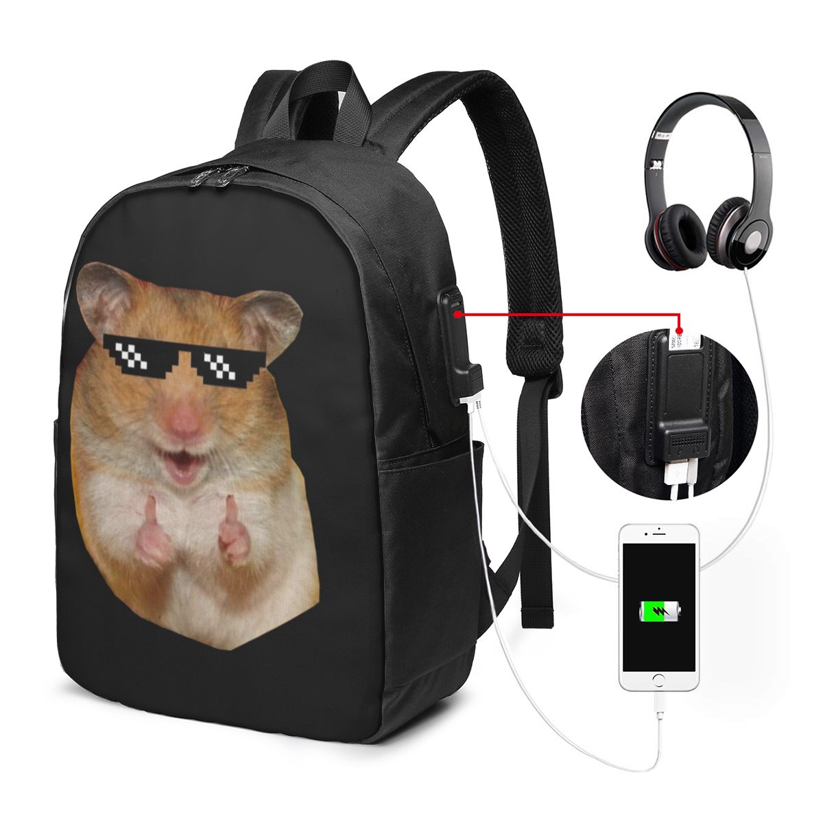Women Bags Laptop - Lustiger Hamster-Rucksack, Reisetasche für Notebooks, Computer,