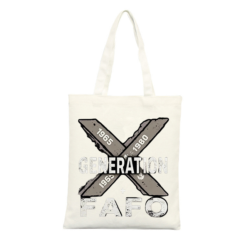 Women X Bags - Canvas-Tragetasche mit Vintage-X-Grafik und Typografie-Druck, ideal