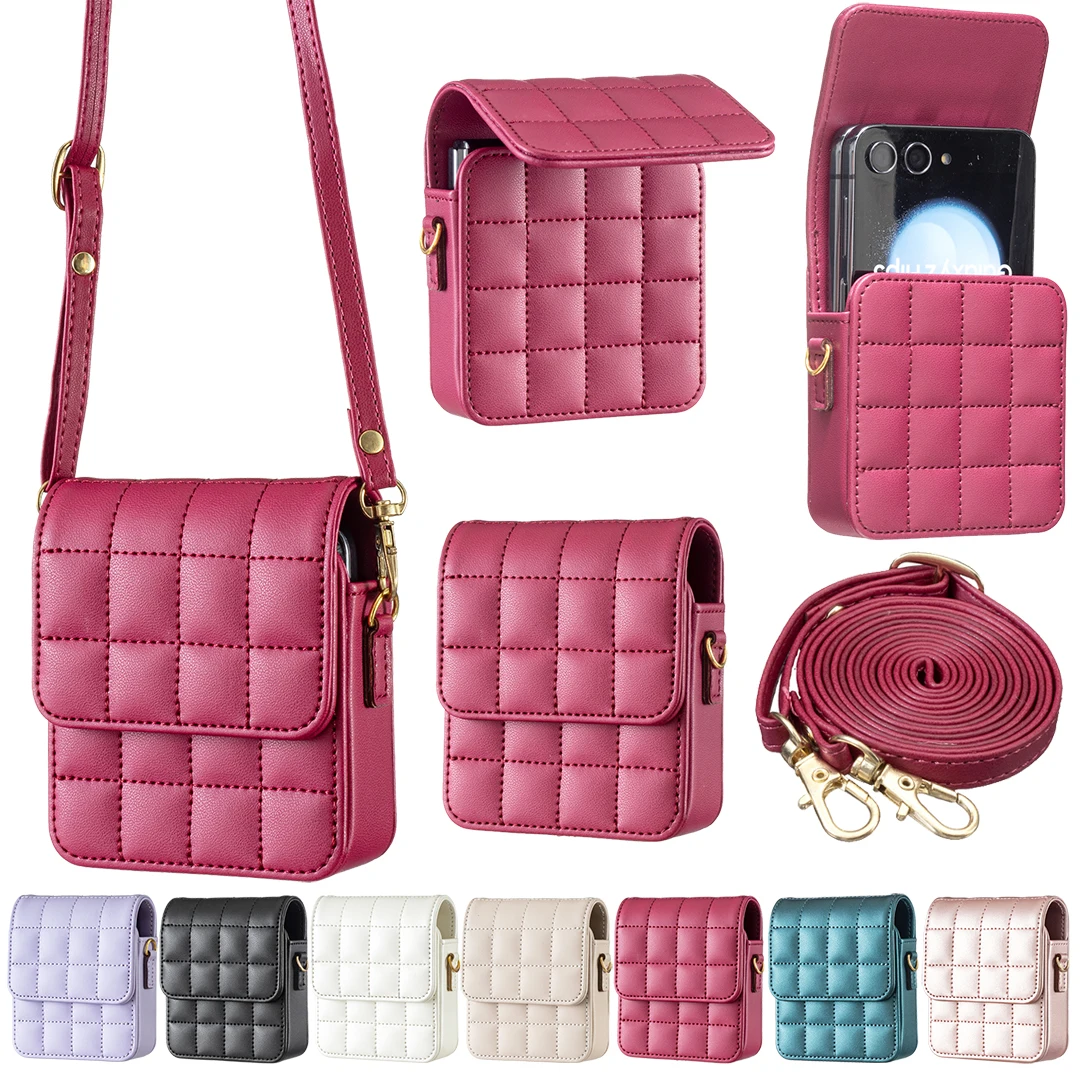 Phone Bag Crossbody - Crossbody Lanyard Leder-Handytasche für Samsung Galaxy