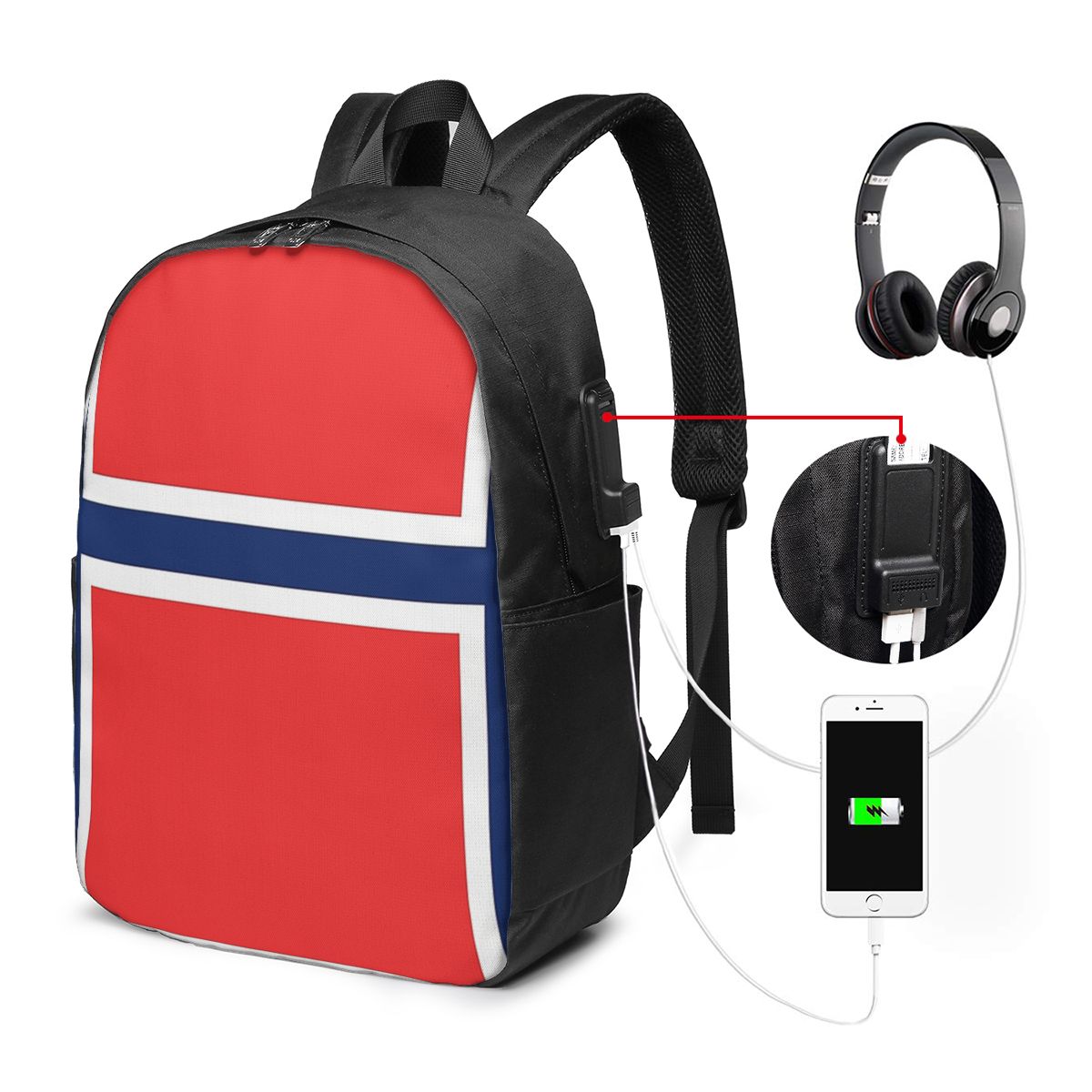 Women Bags Laptop - Rucksack mit Norwegen-Flagge, Reisetasche für Notebooks,