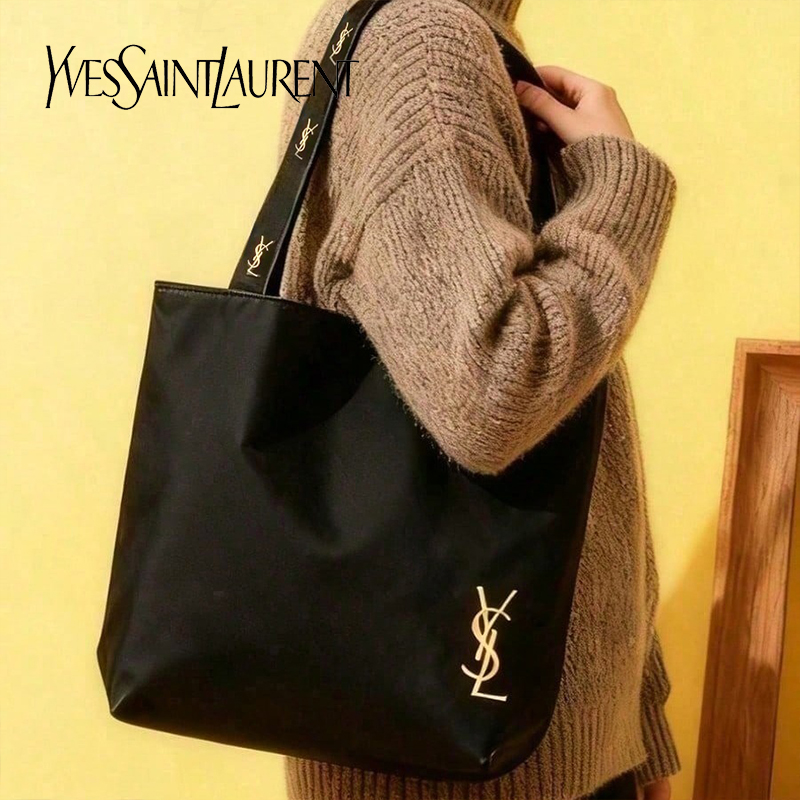 Women'S Ysl Bags Tote - YSL Saint Laurent Schwarze Canvas-Tragetasche, Große