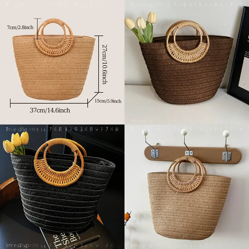 Women'S Bags Handbags - Damen Sommer Gewebte Papiertasche Große Kapazität
