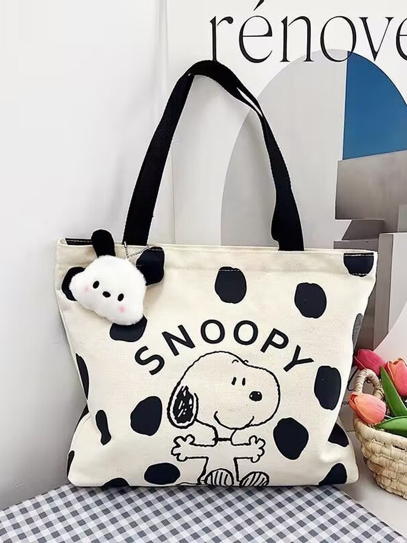 Women'S Bags Handbags - Cartoon Snoopy Canvas-Umhängetasche für Damen, große