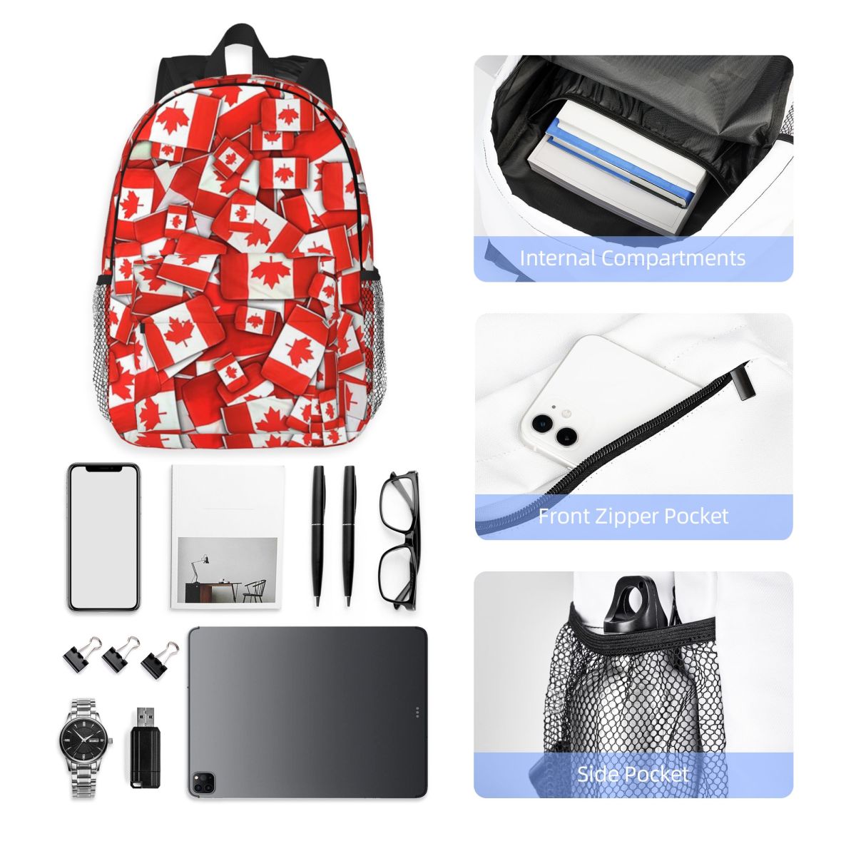 Women Bags Canada - Rucksack mit kanadischem Flaggenmuster, heißer Verkauf,