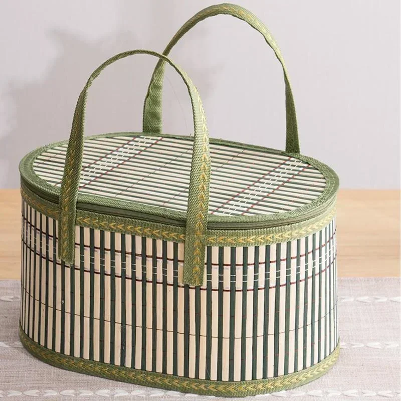 Women Bags For Gift - Handgefertigte Bambus-Tragetasche Umweltfreundlicher Faltbarer Picknickkorb Handgemachte