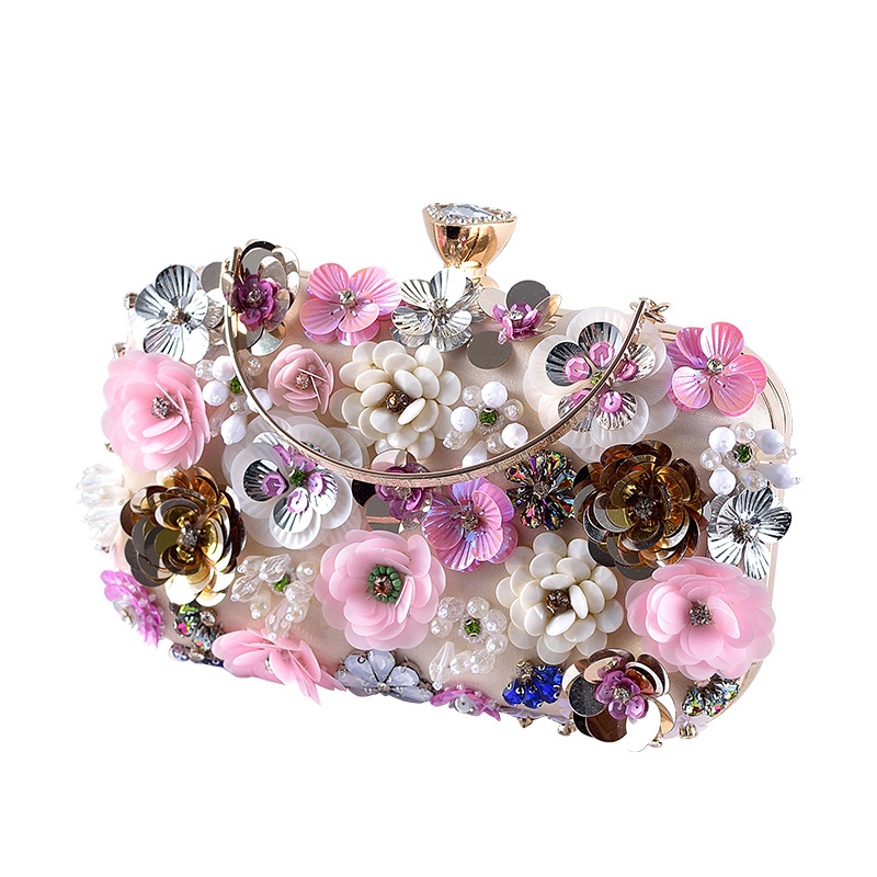 Clutch Bag Evening - Mode Frauen Taschen Blume Diamanten Stickerei