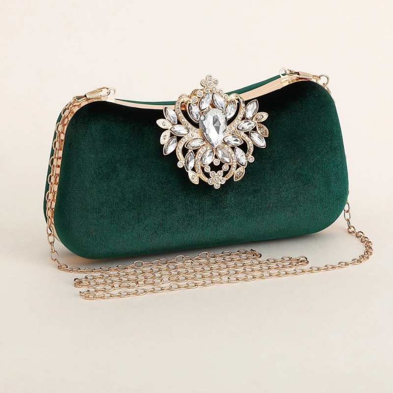 Dunkelgrüne Samt-Clutch Luxuri – Women Bags Gold Bewertung und Preis
