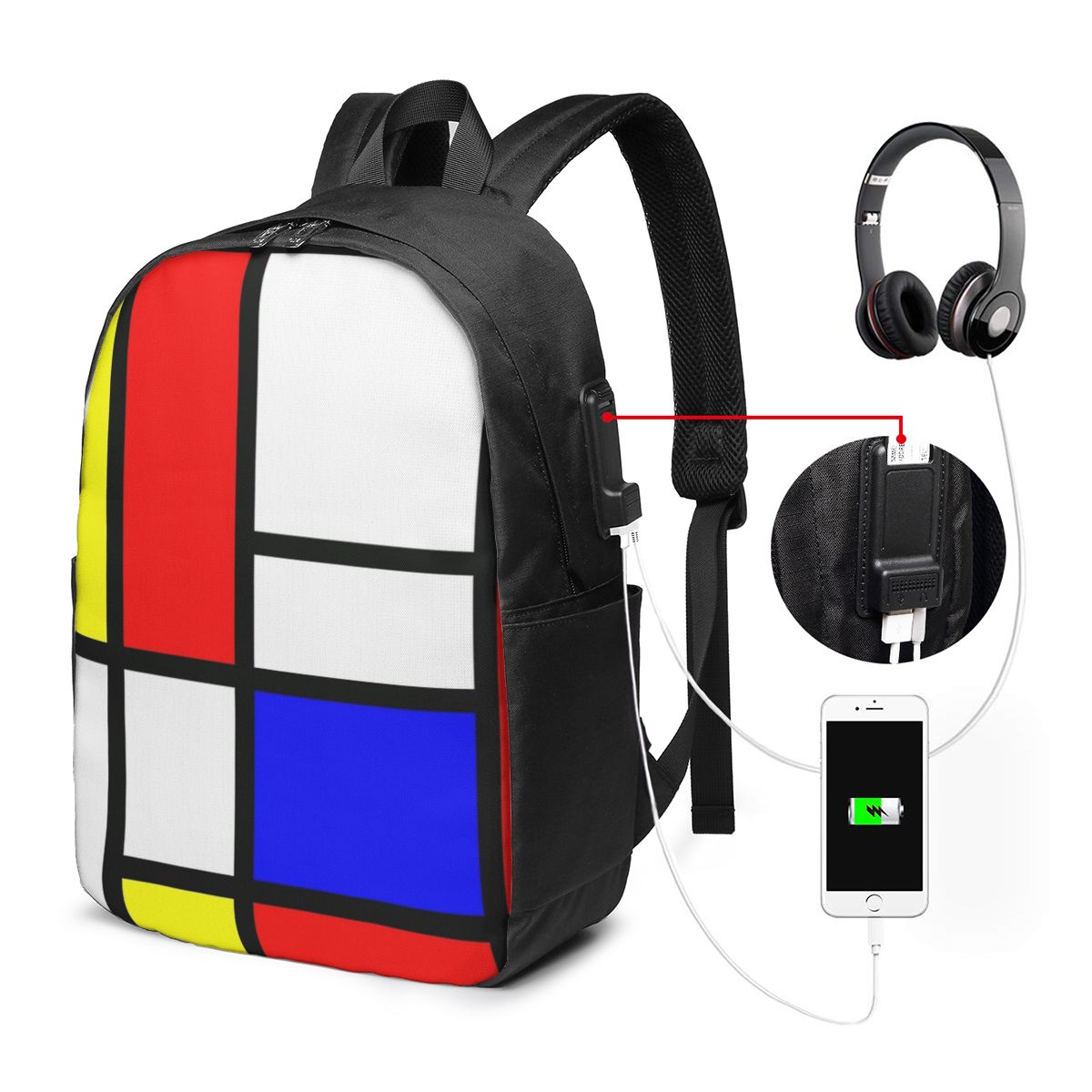 Piet Mondrian Composition Ruck – Women Bags Laptop Bewertung und Preis