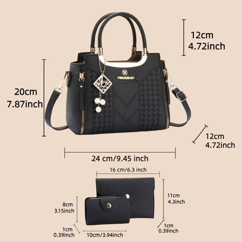 3-teiliges Handtaschen-Set aus – Women Bags For Gift Bewertung und Preis