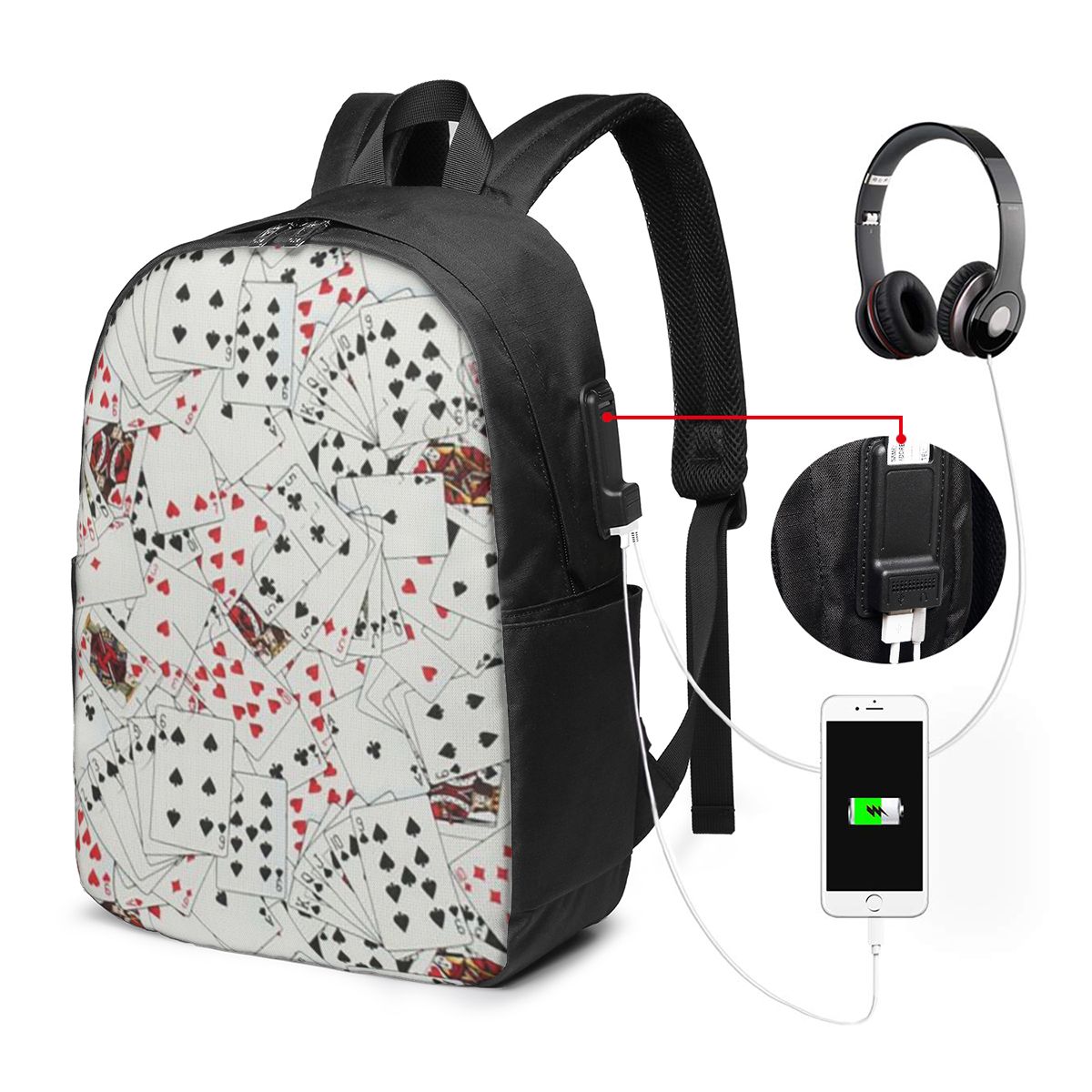 Rucksack mit Spielkarten-Poker – Women Bags Laptop Bewertung und Preis