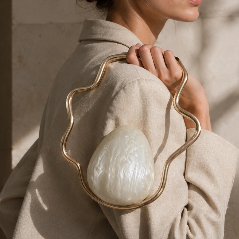 Damen Mini-Acryl-Eiertasche, N – Women Bags Gold Bewertung und Preis