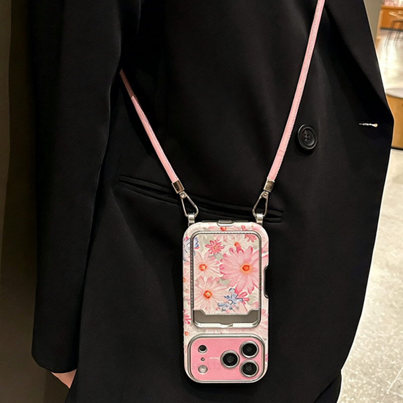 Rosa Blumenmuster Kunstleder-T – Phone Bag Crossbody Bewertung und Preis