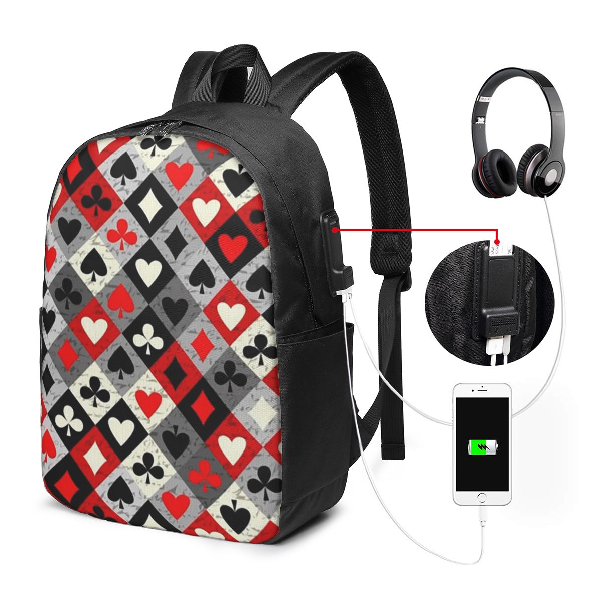 Rucksack mit Spielkarten-Poker – Women Bags Laptop Bewertung und Preis