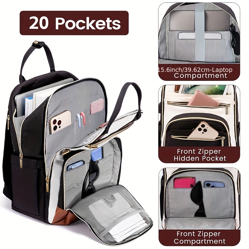 Zweifarbiger Laptop-Rucksack f – Women Bags Gold Bewertung und Preis