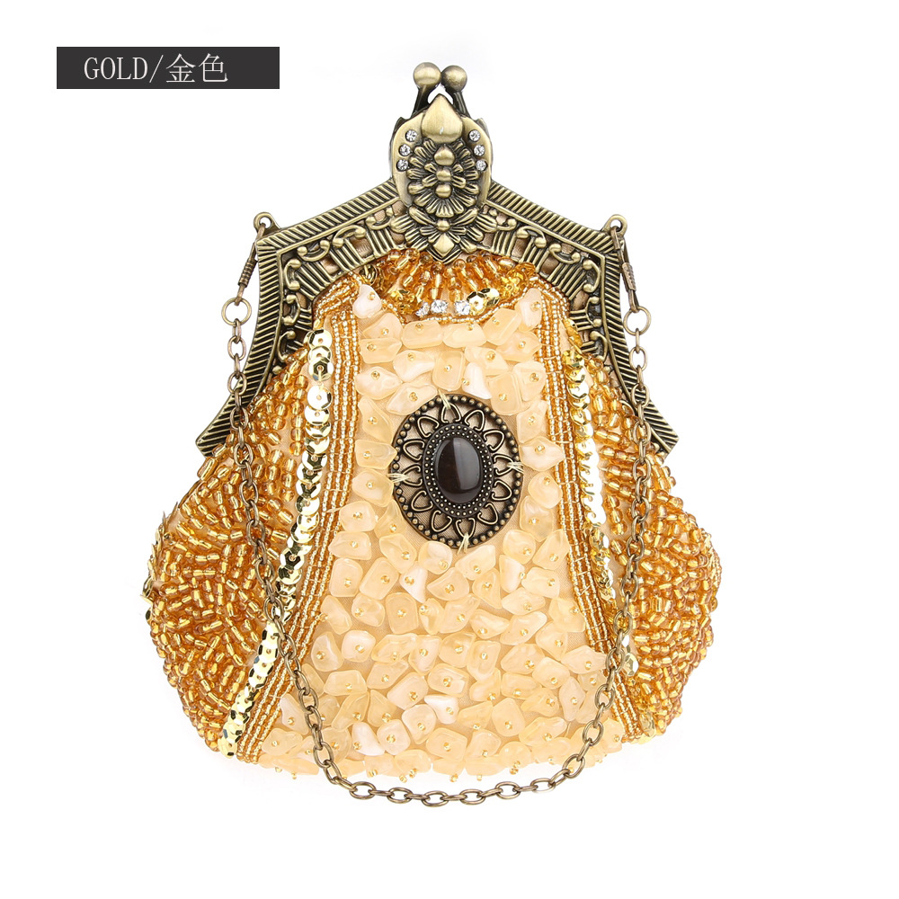 Retro Mode Perle Pailletten Pe – Women Bags Gold Bewertung und Preis
